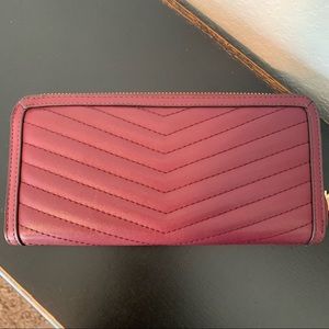 A New Day Maroon Quilted Zippered Wallet like new